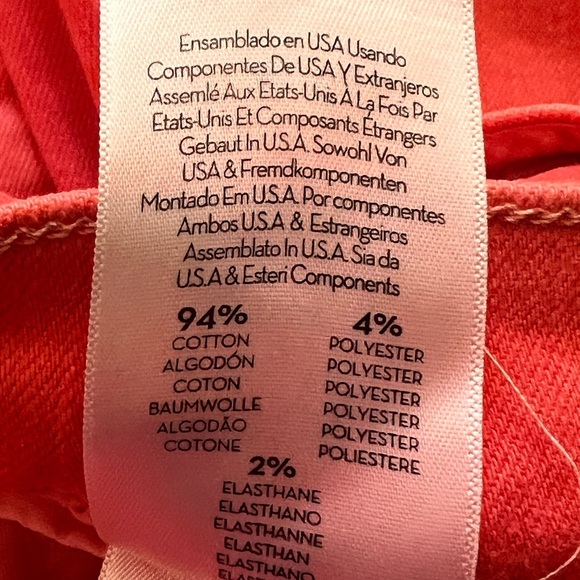 Mother The Swooner Rascal Ankle Fray Flame Scarlet Size 28 - Picture 8 of 10